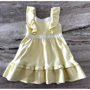 Janie and Jack Yellow Flutter Strap Dress 2T, Eyelet Lace, Spring/Summer